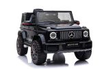 Voiture électrique Mercedes G neuve, noire, avec licence d'origine, porte à batterie, ouverture par des portes, monoplace, 2x moteur, batterie 12 V, télécommande de 2,4 Ghz, suspension arrière, démarrage en douceur