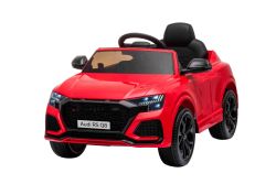 Voiture électrique Audi RSQ8, rouge, entrée USB / SD, siège en similicuir, moteur 2x 35W, batterie 12V / 7Ah, télécommande 2,4 Ghz, roues Soft EVA, lumières LED, démarrage progressif, licence ORIGINALE