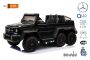 Voiture électrique Mercedes-Benz G63 6X6, écran LCD, lumières de fond, 2,4 GHz, 12 V 14 Ah, boîtier de batterie amovible, 4 X MOTEUR, télécommande, siège en similicuir, roues EVA, radio FM, servomoteur, deux pédales, peint en Noir, Monoplace