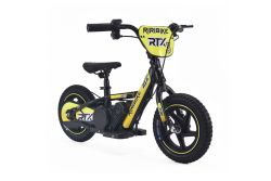 Draisienne électrique pour enfants RIRIBIKE RTX3 24V (12"), Jaune, Batterie au lithium, Moteur 100W, Frein à disque, Siège PU souple réglable