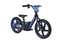 Draisienne électrique pour enfants RIRIBIKE RTX6 24V (16"), bleu, Batterie au lithium, Moteur 250W, Frein à disque, Siège PU souple réglable