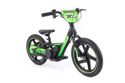 Draisienne électrique pour enfants RIRIBIKE RTX6 24V (16"), vert, Batterie au lithium, Moteur 250W, Frein à disque, Siège PU souple réglable