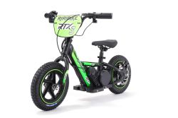 Equilibreuse électrique pour enfants RIRIBIKE RTX3 24V (12"), verte, Batterie au lithium, Moteur 100W, Frein à disque, Siège PU souple réglable