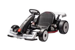 Kart Drift sous licence AUDI 24V, blanc, lumières LED, moteur 2 x 150W, mode Drift avec une vitesse de 12 Km/h, batterie 24V, construction en acier solide, siège réglable, lecteur MP3