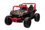 Voiture électrique UTV Small 12V, noir, propulsion arrière, batterie 12V, roues en plastique, large siège double pour un seul enfant, télécommande 2,4 GHz, lecteur MP3 avec entrée USB/SD, lumières LED