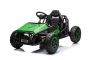 Chariot électrique SPORT-CART 24V, verte, roues souples en EVA, siège en similicuir, roues de drift lisses, moteur 2 x 50W, batterie 24V, construction métallique massive